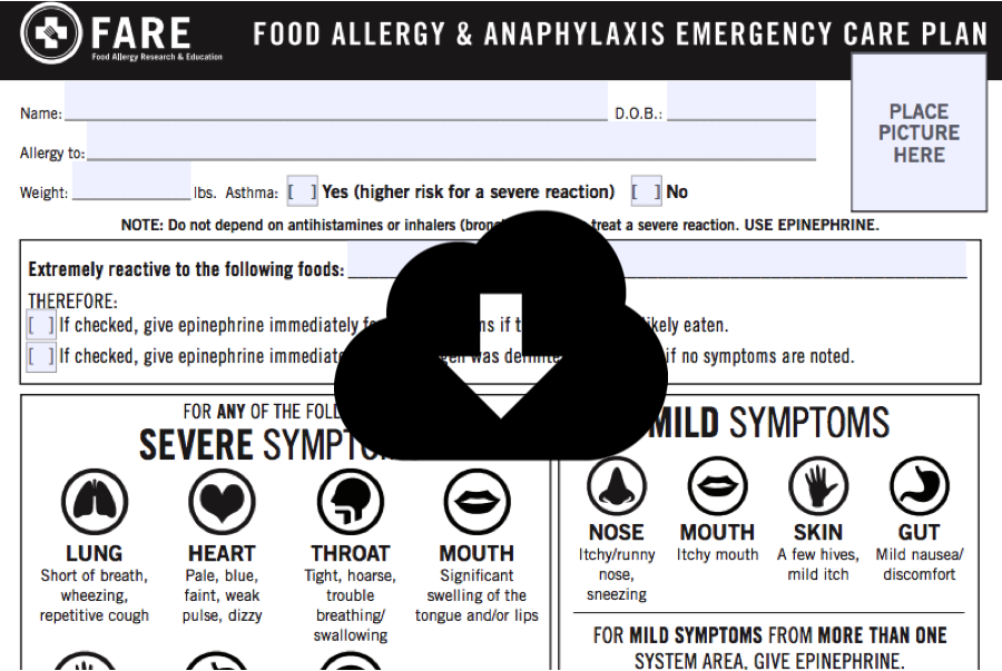 Food Allergy Emergency Care Plan