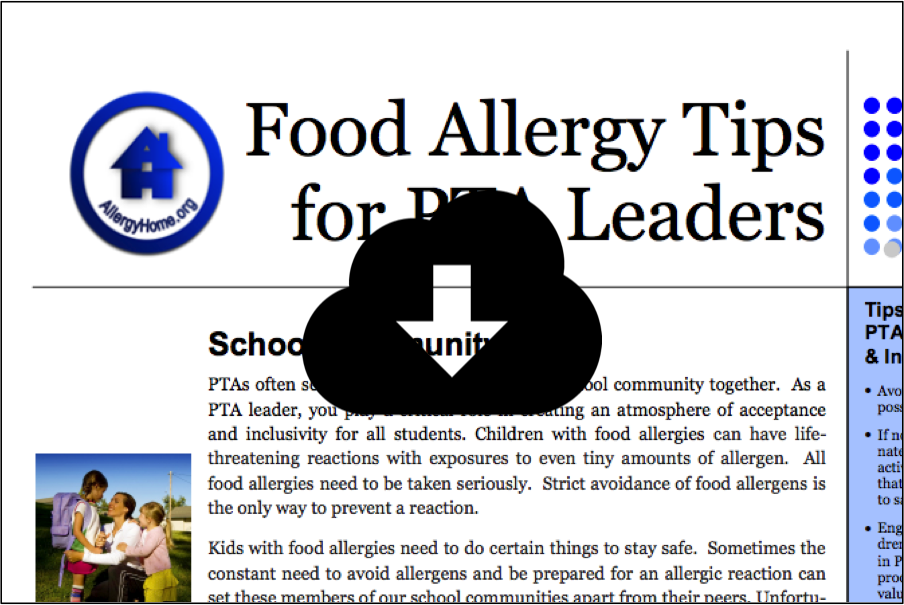 Food Allergy Tips for PTA Leaders